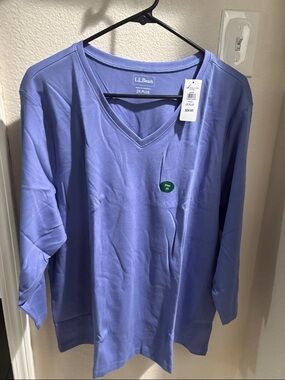 L.L. Bean Women's Larkspur V-Neck Long Sleeve Top 2X NWT